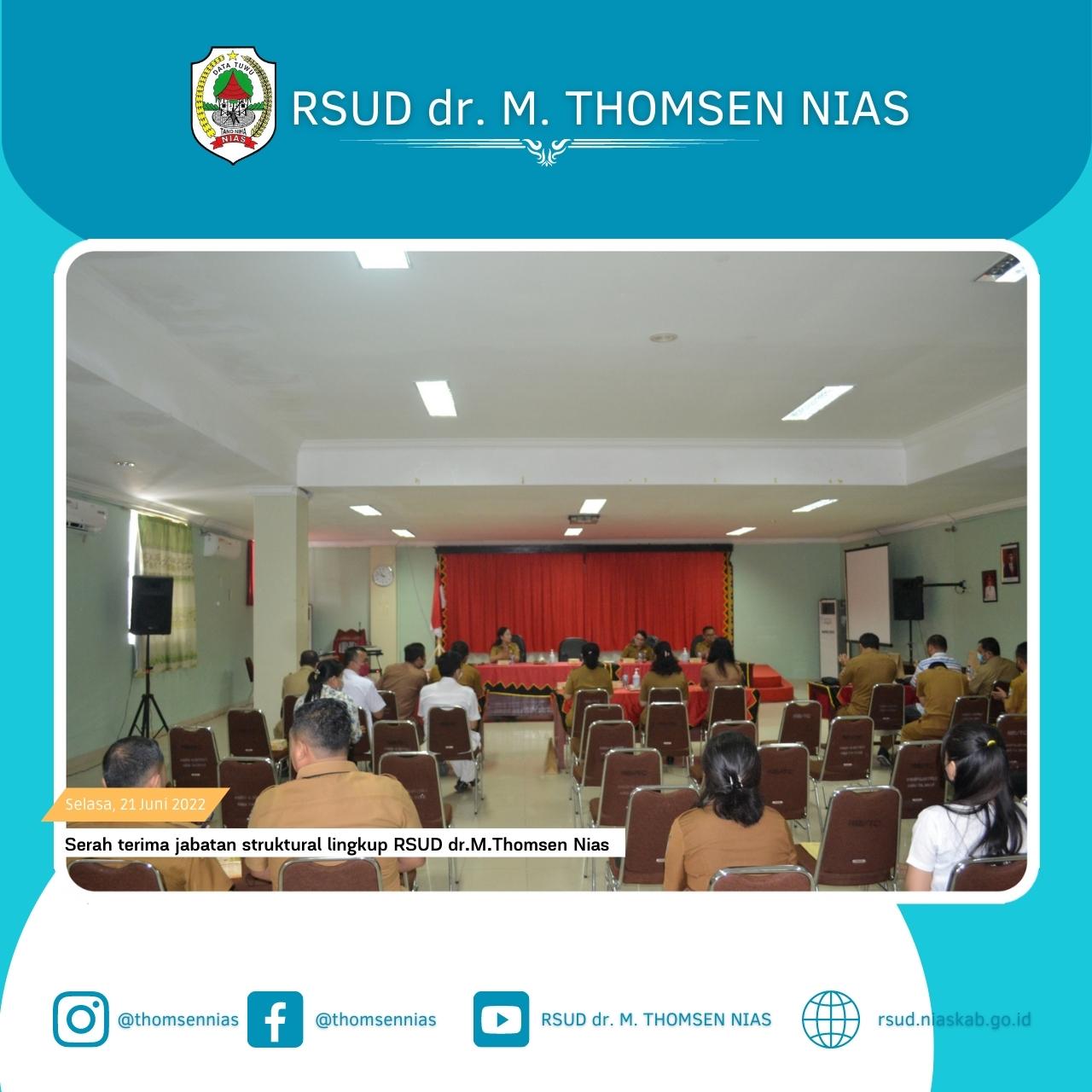 RSUD Dr. M. THOMSEN NIAS LAKSANAKAN SERAH TERIMA JABATAN STRUKTURAL ...