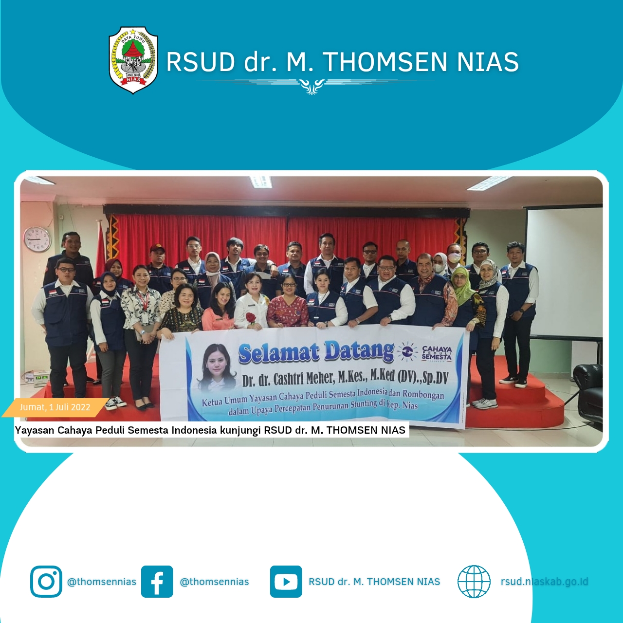 Direktur RSUD Dr. M. Thomsen Nias Menyambut Baik Kunjungan Yayasan ...