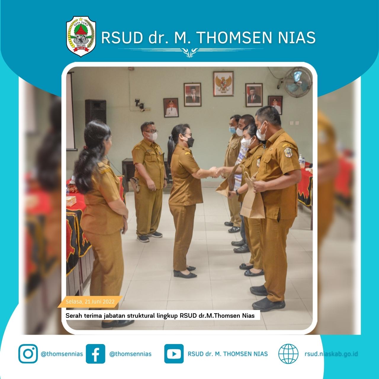 RSUD Dr. M. THOMSEN NIAS LAKSANAKAN SERAH TERIMA JABATAN STRUKTURAL ...