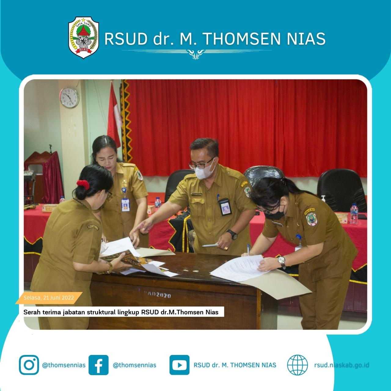 RSUD Dr. M. THOMSEN NIAS LAKSANAKAN SERAH TERIMA JABATAN STRUKTURAL ...