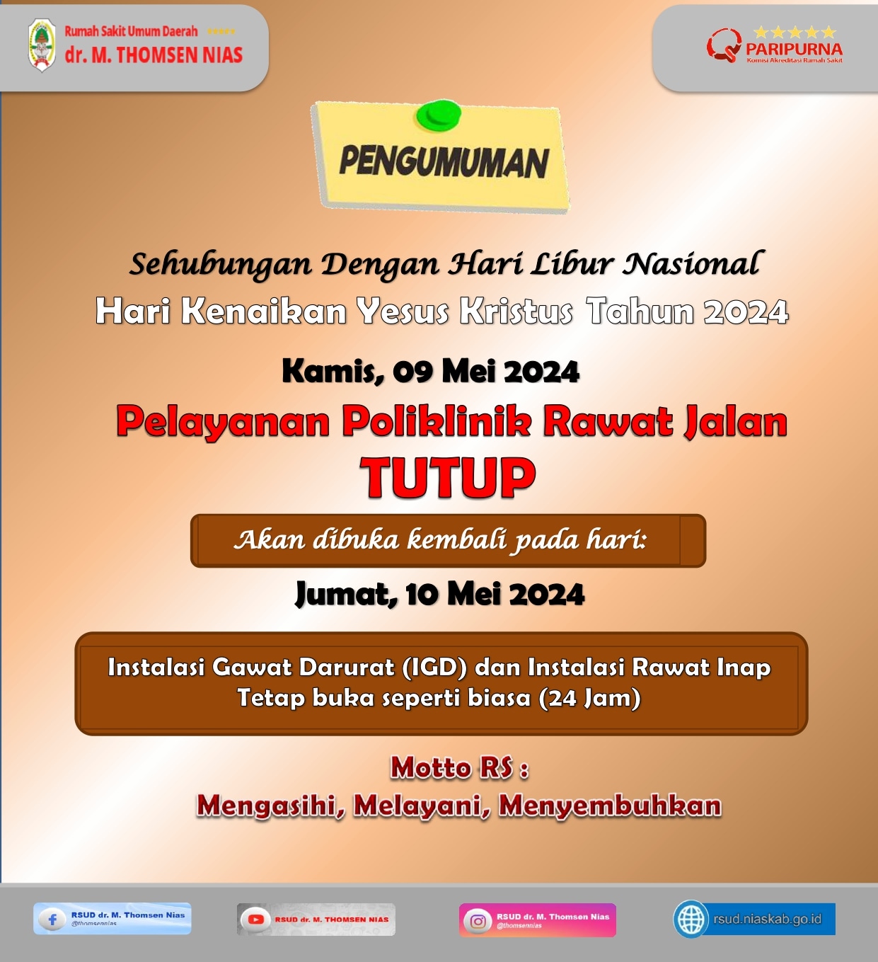 Informasi Pelayanan RSUD Dr M THOMSEN NIAS