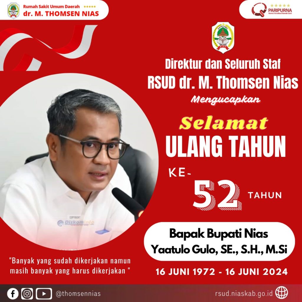 Direktur Dan Seluruh Staf RSUD Dr. M. Thomsen Nias Mengucapkan Selamat ...